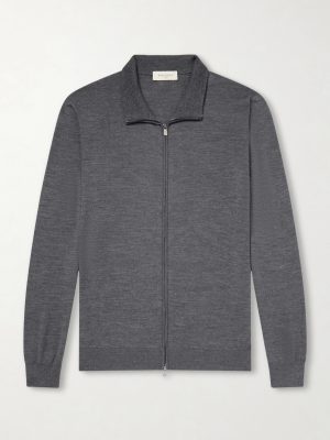 Slim-Fit Virgin Wool Zip-Up Cardigan Slim-Fit Virgin Wool Zip-Up Cardigan