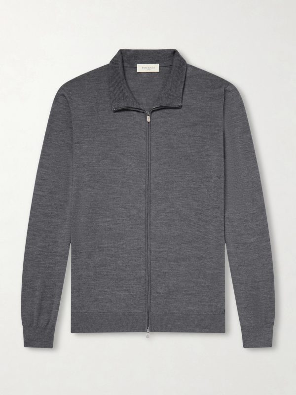 Slim-Fit Virgin Wool Zip-Up Cardigan Slim-Fit Virgin Wool Zip-Up Cardigan