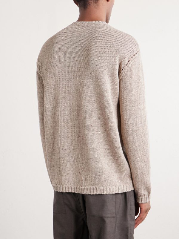 Cotton and Linen-Blend Sweater - BK Cotton and Linen-Blend Sweater - BK