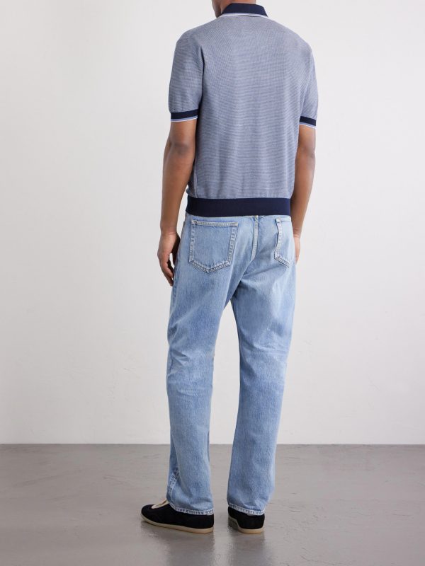 Honeycomb-Knit Cotton Polo Shirt - BK Honeycomb-Knit Cotton Polo Shirt - BK