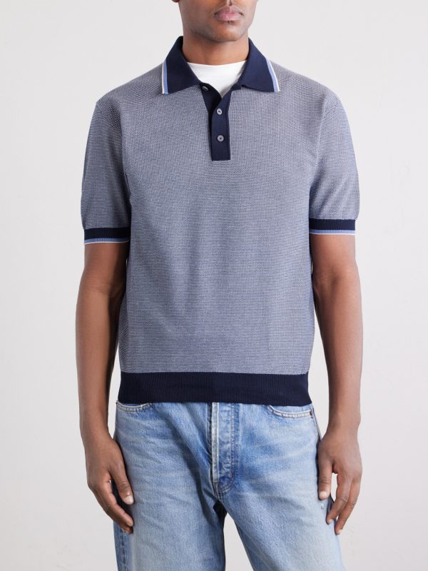 Honeycomb-Knit Cotton Polo Shirt - FR Honeycomb-Knit Cotton Polo Shirt - FR