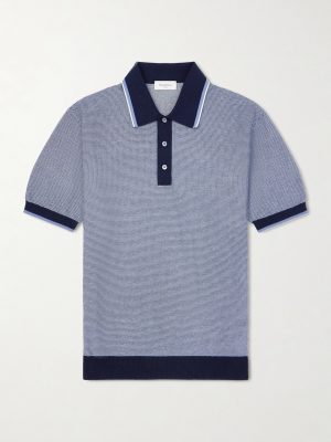 Honeycomb-Knit Cotton Polo Shirt
