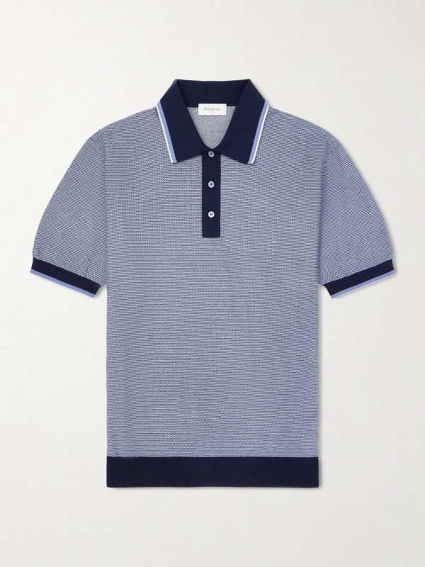 Honeycomb-Knit Cotton Polo Shirt Honeycomb-Knit Cotton Polo Shirt