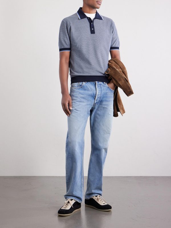 Honeycomb-Knit Cotton Polo Shirt - OU Honeycomb-Knit Cotton Polo Shirt - OU
