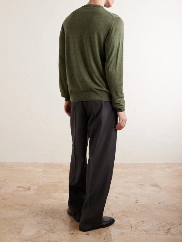 Silk and Linen-Blend Sweater - BK Silk and Linen-Blend Sweater - BK