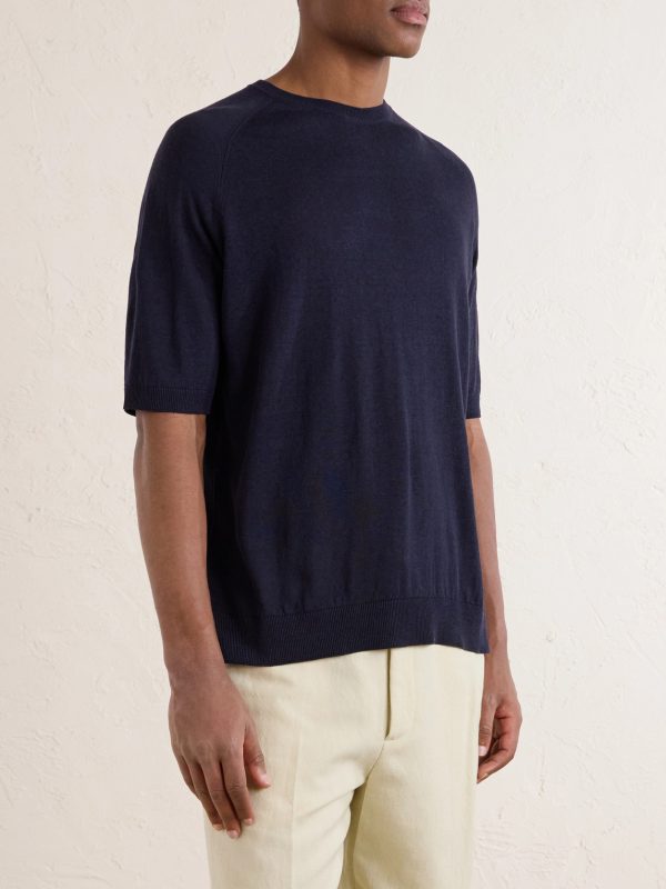 Silk and Linen-Blend T-Shirt - FR