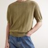 Knitted Silk and Cotton-Blend T-shirt - FR