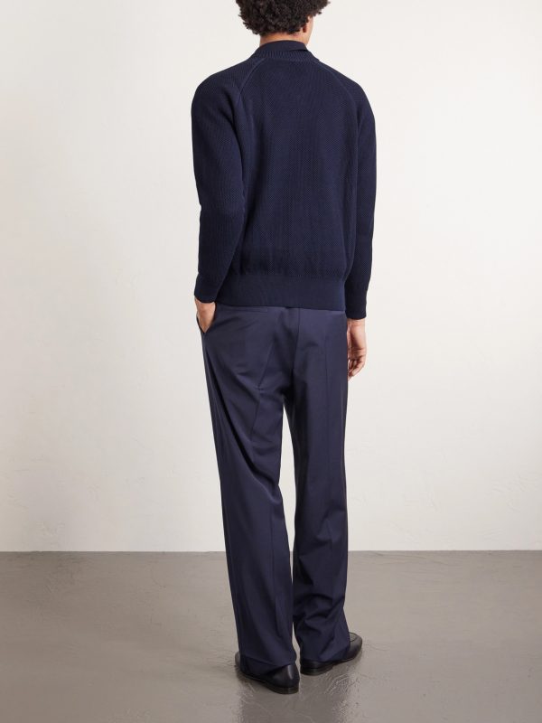 Slim-Fit Honeycomb-Knit Cotton Bomber Jacket - BK