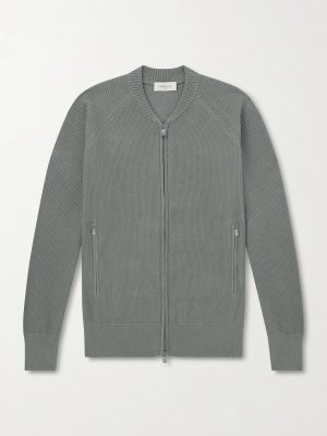 Slim-Fit Honeycomb-Knit Cotton Bomber Jacket Slim-Fit Honeycomb-Knit Cotton Bomber Jacket