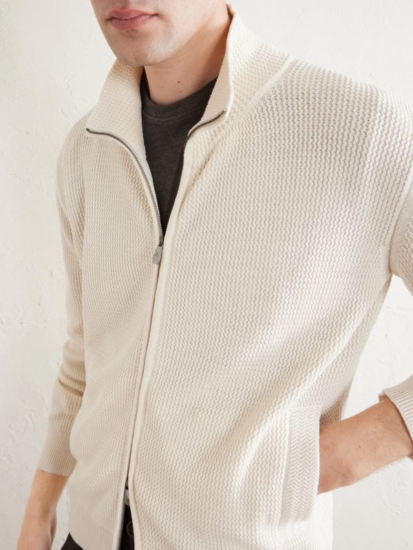 Knitted Silk and Linen-Blend Zip-Up Cardigan - CU Knitted Silk and Linen-Blend Zip-Up Cardigan - CU