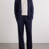 Straight-Leg Silk and Linen-Blend Drawstring Sweatpants - OU Straight-Leg Silk and Linen-Blend Drawstring Sweatpants - OU