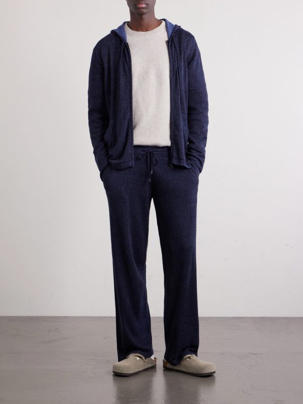 Straight-Leg Silk and Linen-Blend Drawstring Sweatpants - OU Straight-Leg Silk and Linen-Blend Drawstring Sweatpants - OU