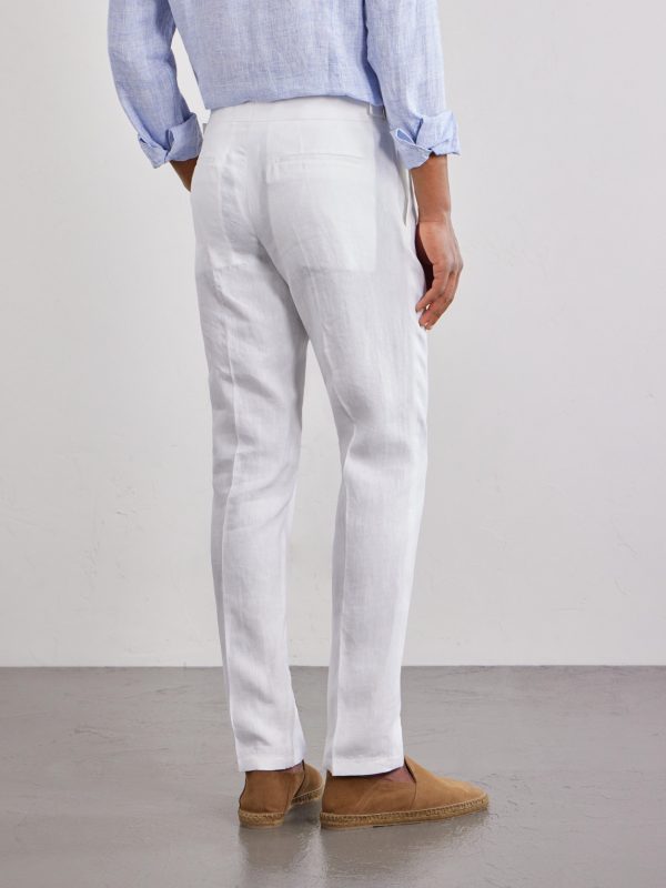 Griffon Straight-Leg Linen Trousers - BK Griffon Straight-Leg Linen Trousers - BK