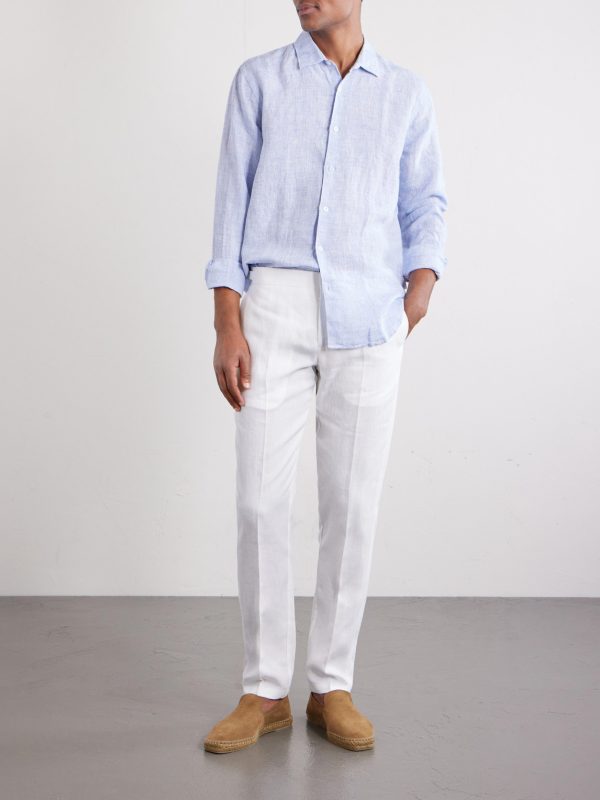 Griffon Straight-Leg Linen Trousers - OU Griffon Straight-Leg Linen Trousers - OU