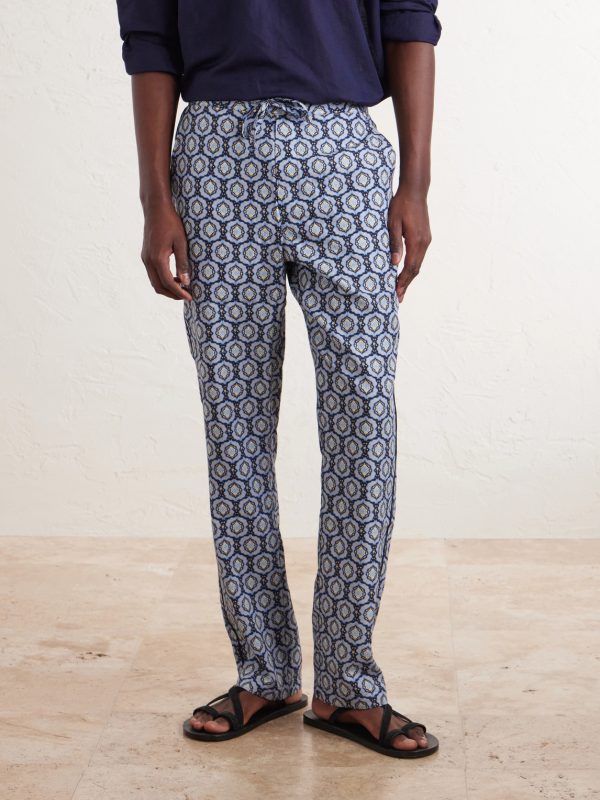 Alfred Straight-Leg Printed Lyocell-Satin Trousers - FR