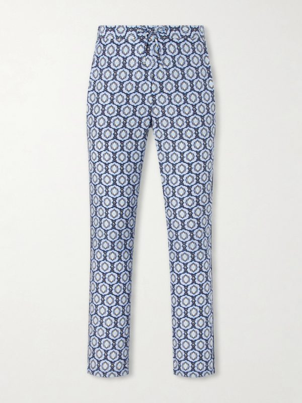 Alfred Straight-Leg Printed Lyocell-Satin Trousers