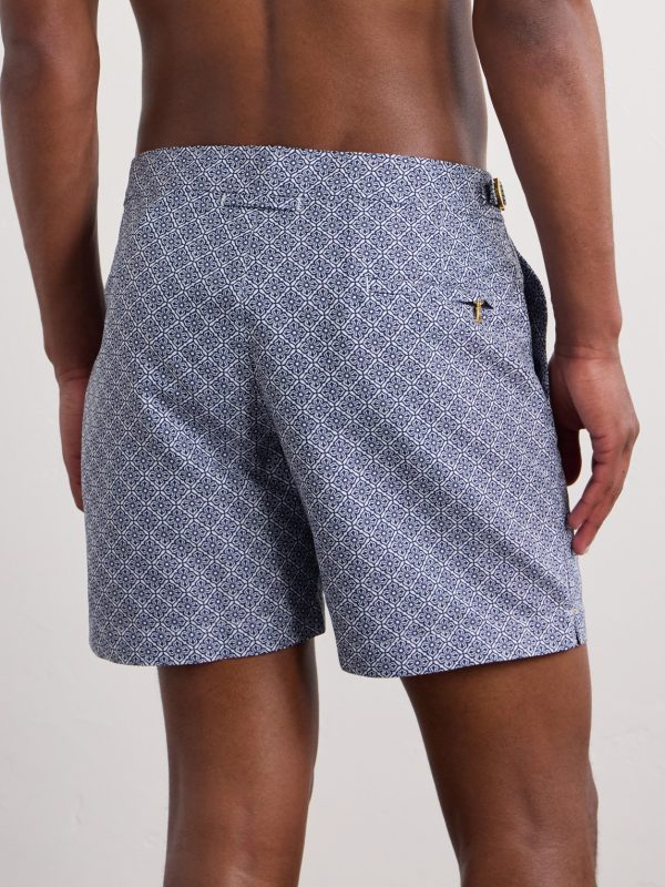Bulldog Straight-Leg Mid-Length Printed Swim Shorts - BK Bulldog Straight-Leg Mid-Length Printed Swim Shorts - BK