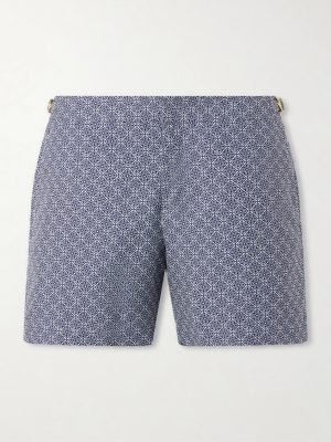 Bulldog Straight-Leg Mid-Length Printed Swim Shorts
