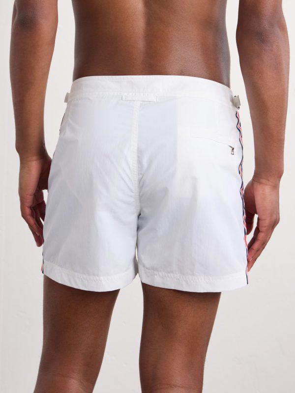 Setter Straight-Leg Short-Length Striped Swim Shorts - BK