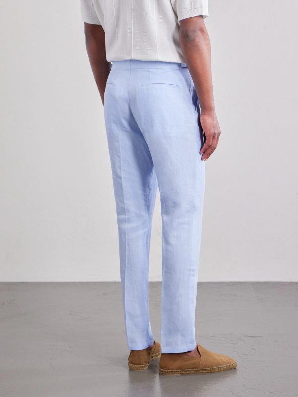 Griffon Straight-Leg Linen Trousers - BK Griffon Straight-Leg Linen Trousers - BK