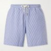 Mastiff II Straight-Leg Mid-Length Striped Seersucker Swim Shorts Mastiff II Straight-Leg Mid-Length Striped Seersucker Swim Shorts