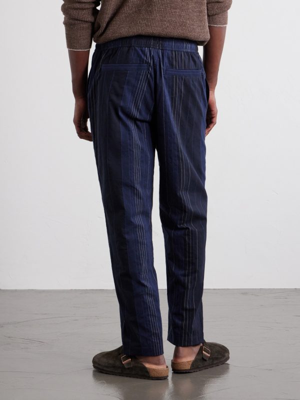 Sonoran Velo Straight-Leg Striped Cotton Drawstring Trousers - BK Sonoran Velo Straight-Leg Striped Cotton Drawstring Trousers - BK