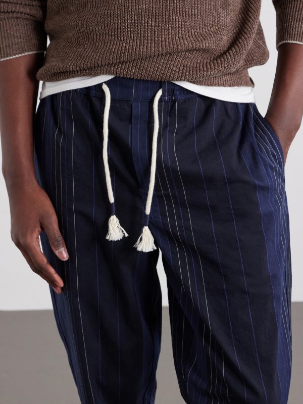 Sonoran Velo Straight-Leg Striped Cotton Drawstring Trousers - CU Sonoran Velo Straight-Leg Striped Cotton Drawstring Trousers - CU