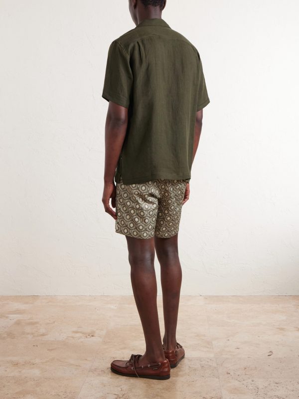 Maitan II Camp-Collar Linen Shirt - BK
