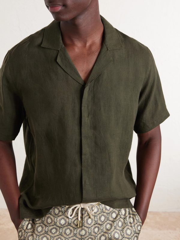 Maitan II Camp-Collar Linen Shirt - CU