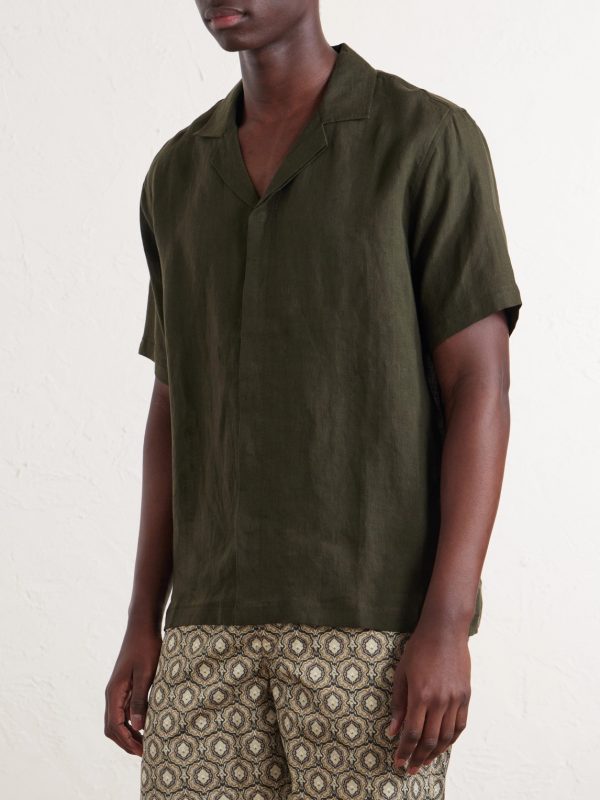 Maitan II Camp-Collar Linen Shirt - FR