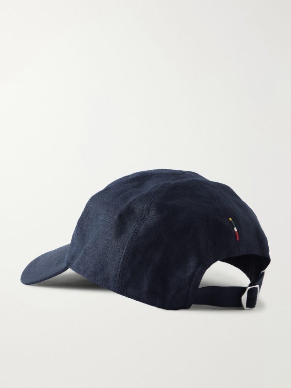 Barney Logo-Embroidered Linen-Twill Baseball Cap - BK