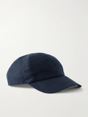 Barney Logo-Embroidered Linen-Twill Baseball Cap