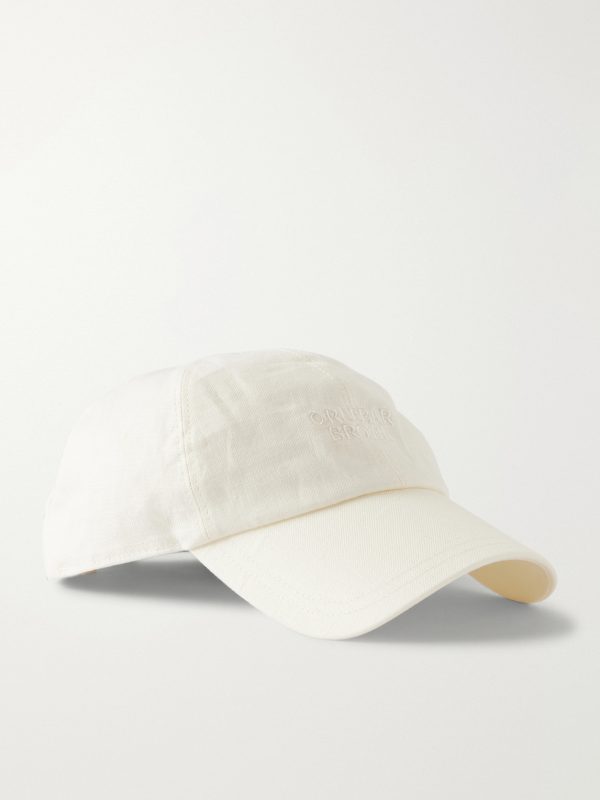Barney Logo-Embroidered Linen Baseball Cap Barney Logo-Embroidered Linen Baseball Cap