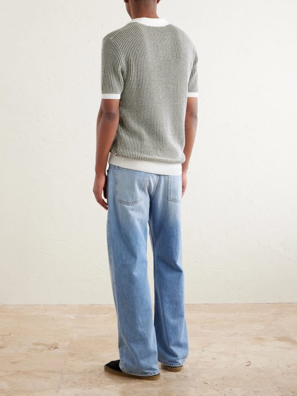 Horton Slim-Fit Crocheted Cotton Polo Shirt - BK