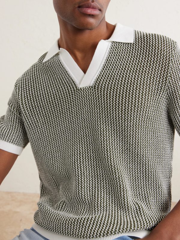 Horton Slim-Fit Crocheted Cotton Polo Shirt - CU