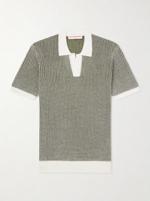 Horton Slim-Fit Crocheted Cotton Polo Shirt Horton Slim-Fit Crocheted Cotton Polo Shirt