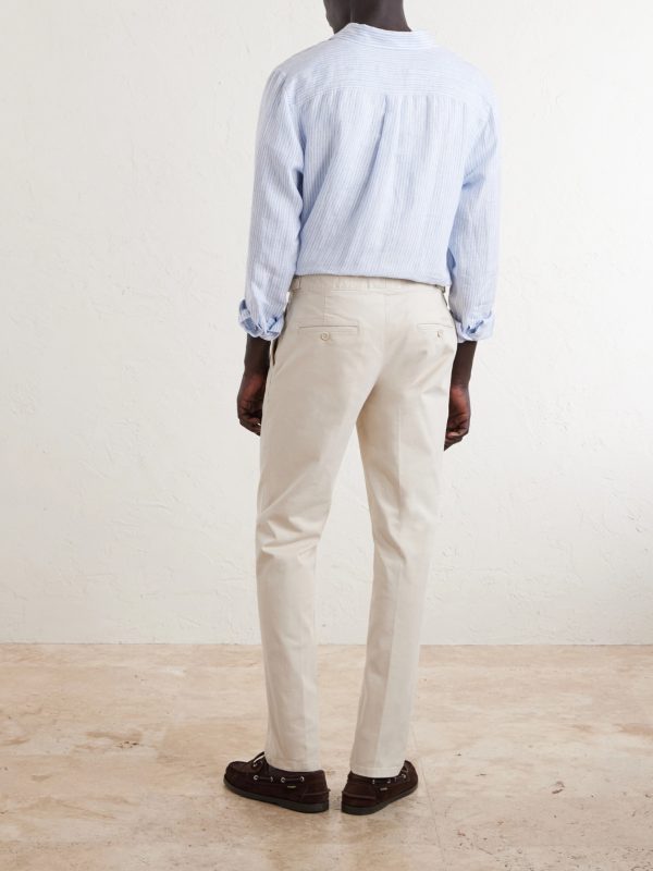 Fallon Slim-Fit Straight-Leg Organic Cotton-Blend Twill Trousers - BK