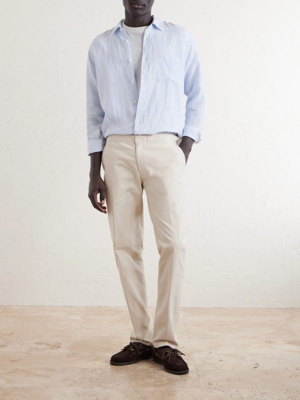 Fallon Slim-Fit Straight-Leg Organic Cotton-Blend Twill Trousers - OU