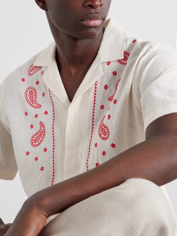 Maitan Camp-Collar Embroidered Cotton Shirt - CU Maitan Camp-Collar Embroidered Cotton Shirt - CU