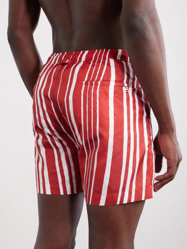 Bulldog Straight-Leg Striped Swim Shorts - BK