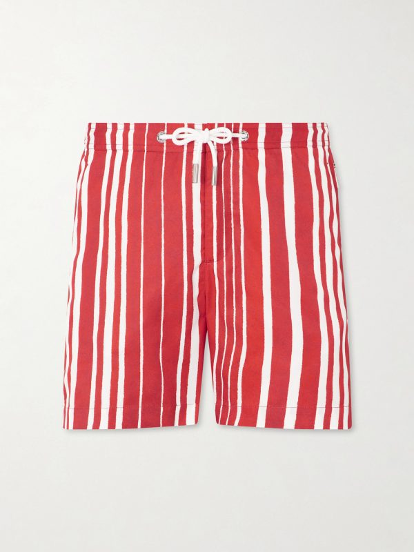 Bulldog Straight-Leg Striped Swim Shorts