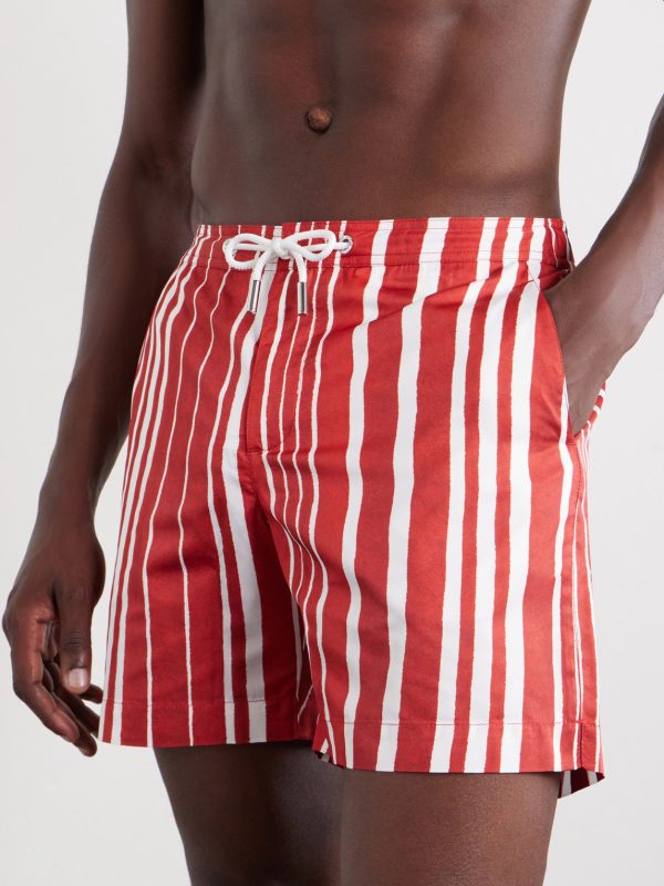 Bulldog Straight-Leg Striped Swim Shorts - OU