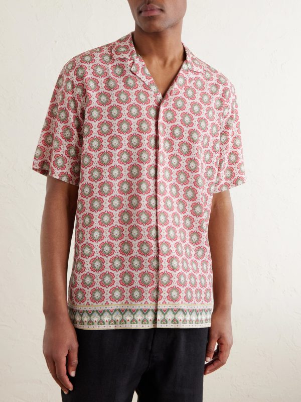 Maitan Passetto Camp-Collar Printed Lyocell Shirt - FR Maitan Passetto Camp-Collar Printed Lyocell Shirt - FR
