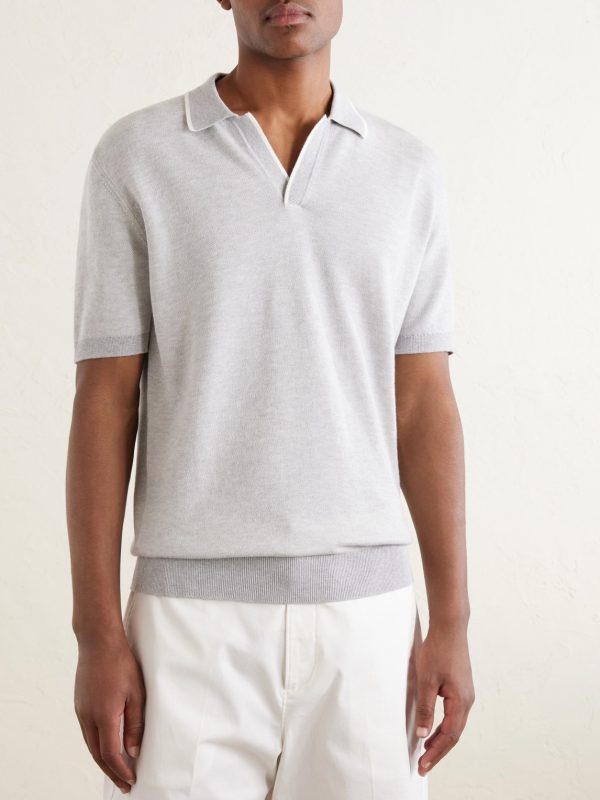 Horton Cotton and Wool-Blend Polo Shirt - FR Horton Cotton and Wool-Blend Polo Shirt - FR