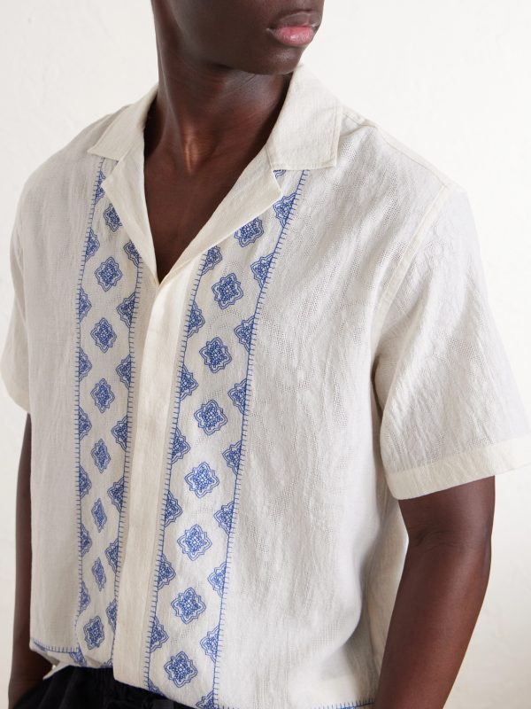Maitan Camp-Collar Embroidered Cotton Shirt - CU Maitan Camp-Collar Embroidered Cotton Shirt - CU