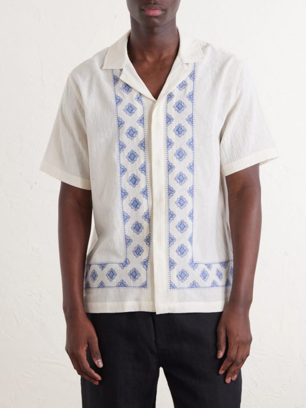 Maitan Camp-Collar Embroidered Cotton Shirt - FR Maitan Camp-Collar Embroidered Cotton Shirt - FR