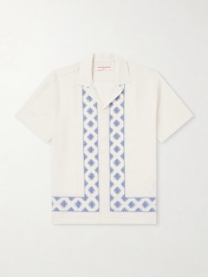 Maitan Camp-Collar Embroidered Cotton Shirt