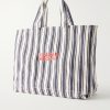 Beach Bound Striped Cotton Tote Bag - BK Beach Bound Striped Cotton Tote Bag - BK