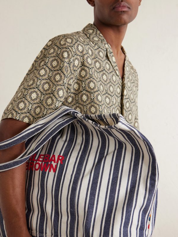 Beach Bound Striped Cotton Tote Bag - E2 Beach Bound Striped Cotton Tote Bag - E2