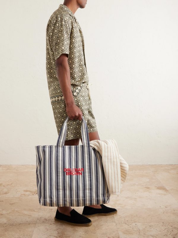 Beach Bound Striped Cotton Tote Bag - FR Beach Bound Striped Cotton Tote Bag - FR
